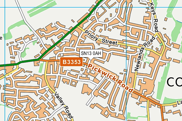 SN13 0AH map - OS VectorMap District (Ordnance Survey) SN13 0AH map - OS VectorMap District (Ordnance Survey)