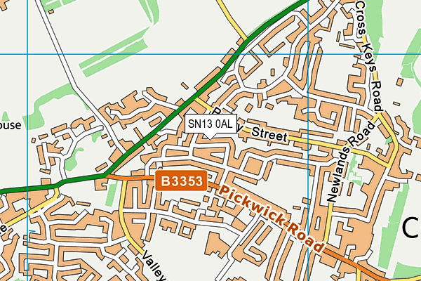 SN13 0AL map - OS VectorMap District (Ordnance Survey) SN13 0AL map - OS VectorMap District (Ordnance Survey)
