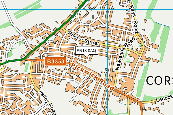 SN13 0AQ map - OS VectorMap District (Ordnance Survey) SN13 0AQ map - OS VectorMap District (Ordnance Survey)
