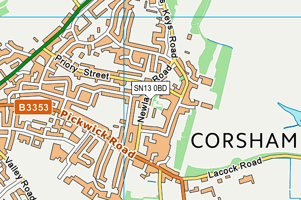 SN13 0BD map - OS VectorMap District (Ordnance Survey) SN13 0BD map - OS VectorMap District (Ordnance Survey)