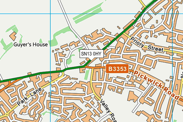 SN13 0HY map - OS VectorMap District (Ordnance Survey)