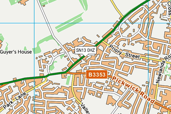 SN13 0HZ map - OS VectorMap District (Ordnance Survey) SN13 0HZ map - OS VectorMap District (Ordnance Survey)