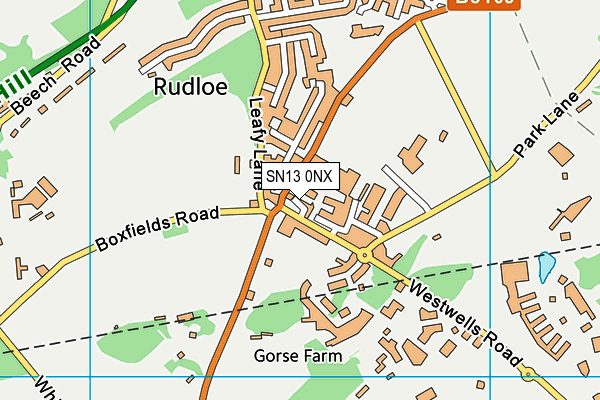 SN13 0NX map - OS VectorMap District (Ordnance Survey) SN13 0NX map - OS VectorMap District (Ordnance Survey)