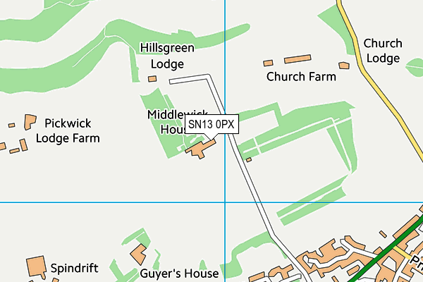 SN13 0PX map - OS VectorMap District (Ordnance Survey) SN13 0PX map - OS VectorMap District (Ordnance Survey)
