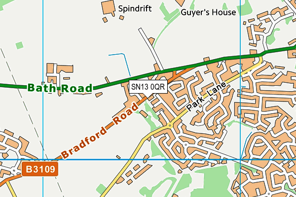 SN13 0QR map - OS VectorMap District (Ordnance Survey) SN13 0QR map - OS VectorMap District (Ordnance Survey)