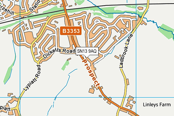 SN13 9AQ map - OS VectorMap District (Ordnance Survey) SN13 9AQ map - OS VectorMap District (Ordnance Survey)