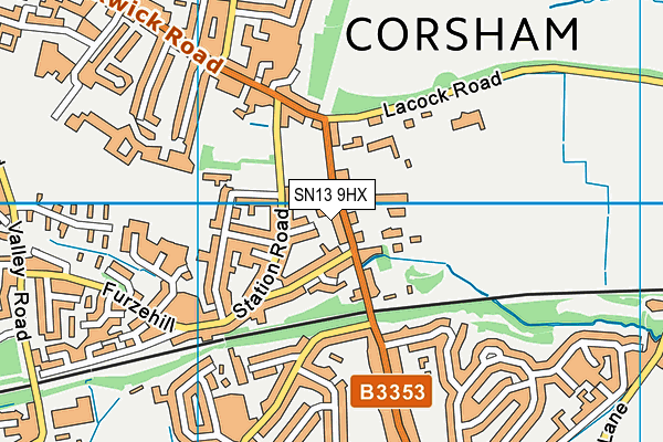 SN13 9HX map - OS VectorMap District (Ordnance Survey)
