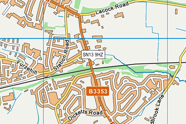 SN13 9HZ map - OS VectorMap District (Ordnance Survey) SN13 9HZ map - OS VectorMap District (Ordnance Survey)