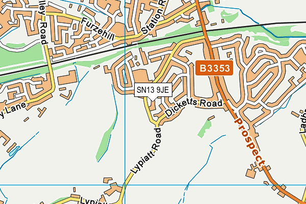 SN13 9JE map - OS VectorMap District (Ordnance Survey) SN13 9JE map - OS VectorMap District (Ordnance Survey)