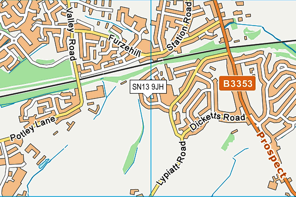 SN13 9JH map - OS VectorMap District (Ordnance Survey) SN13 9JH map - OS VectorMap District (Ordnance Survey)