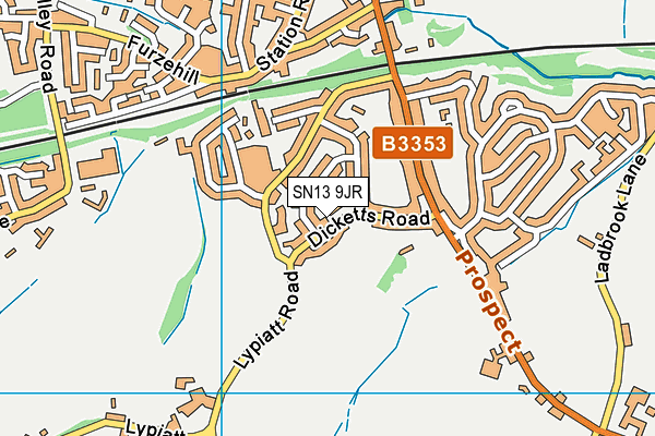 SN13 9JR map - OS VectorMap District (Ordnance Survey) SN13 9JR map - OS VectorMap District (Ordnance Survey)