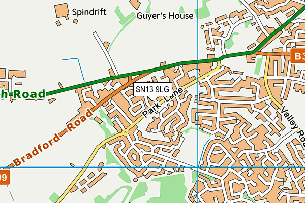 SN13 9LG map - OS VectorMap District (Ordnance Survey) SN13 9LG map - OS VectorMap District (Ordnance Survey)