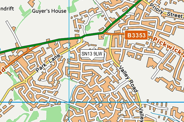 SN13 9LW map - OS VectorMap District (Ordnance Survey) SN13 9LW map - OS VectorMap District (Ordnance Survey)