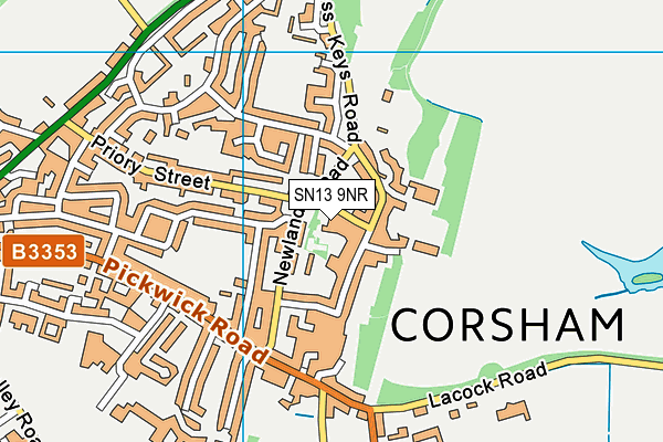 SN13 9NR map - OS VectorMap District (Ordnance Survey) SN13 9NR map - OS VectorMap District (Ordnance Survey)