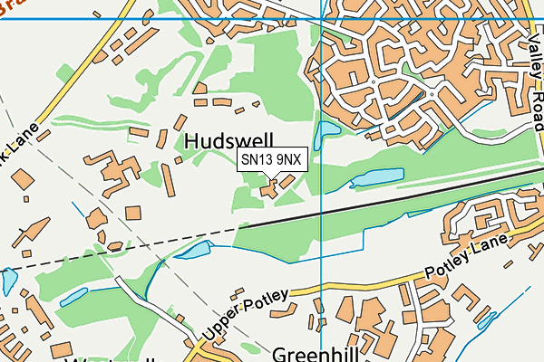 SN13 9NX map - OS VectorMap District (Ordnance Survey) SN13 9NX map - OS VectorMap District (Ordnance Survey)