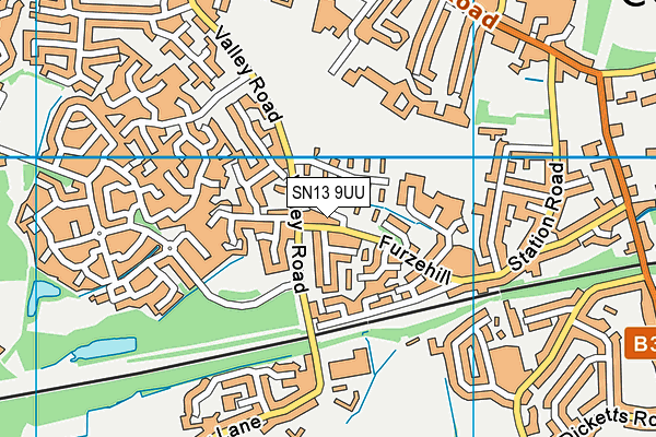 SN13 9UU map - OS VectorMap District (Ordnance Survey) SN13 9UU map - OS VectorMap District (Ordnance Survey)