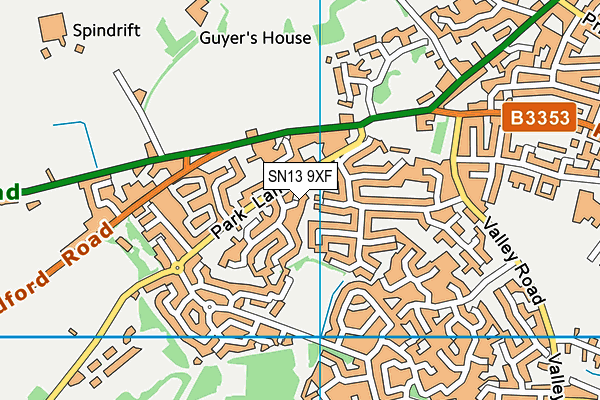 SN13 9XF map - OS VectorMap District (Ordnance Survey) SN13 9XF map - OS VectorMap District (Ordnance Survey)