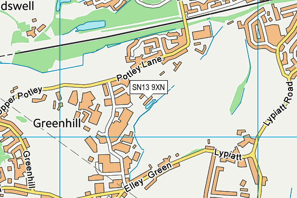 SN13 9XN map - OS VectorMap District (Ordnance Survey) SN13 9XN map - OS VectorMap District (Ordnance Survey)