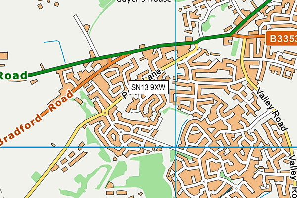 SN13 9XW map - OS VectorMap District (Ordnance Survey) SN13 9XW map - OS VectorMap District (Ordnance Survey)