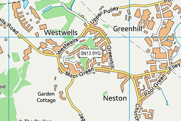 SN13 9YG map - OS VectorMap District (Ordnance Survey) SN13 9YG map - OS VectorMap District (Ordnance Survey)