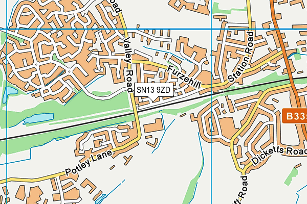 SN13 9ZD map - OS VectorMap District (Ordnance Survey) SN13 9ZD map - OS VectorMap District (Ordnance Survey)