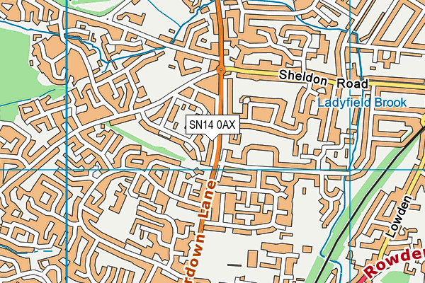 SN14 0AX map - OS VectorMap District (Ordnance Survey)