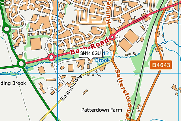 SN14 0GU map - OS VectorMap District (Ordnance Survey) SN14 0GU map - OS VectorMap District (Ordnance Survey)