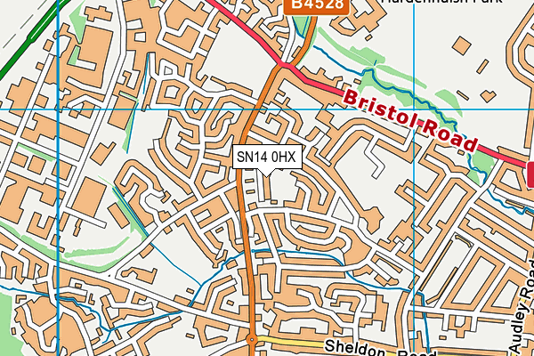 SN14 0HX map - OS VectorMap District (Ordnance Survey) SN14 0HX map - OS VectorMap District (Ordnance Survey)