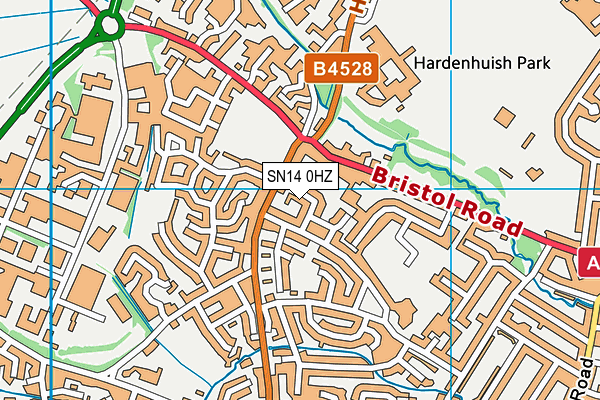 SN14 0HZ map - OS VectorMap District (Ordnance Survey) SN14 0HZ map - OS VectorMap District (Ordnance Survey)