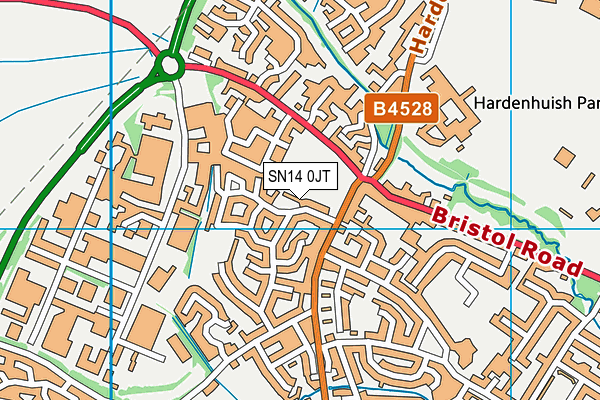 SN14 0JT map - OS VectorMap District (Ordnance Survey) SN14 0JT map - OS VectorMap District (Ordnance Survey)