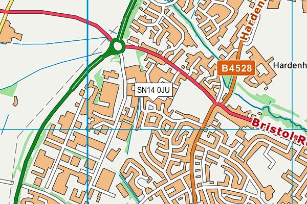 SN14 0JU map - OS VectorMap District (Ordnance Survey) SN14 0JU map - OS VectorMap District (Ordnance Survey)