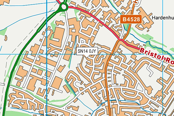 SN14 0JY map - OS VectorMap District (Ordnance Survey) SN14 0JY map - OS VectorMap District (Ordnance Survey)