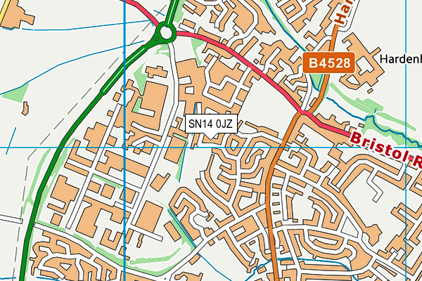 SN14 0JZ map - OS VectorMap District (Ordnance Survey) SN14 0JZ map - OS VectorMap District (Ordnance Survey)