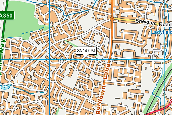 SN14 0PJ map - OS VectorMap District (Ordnance Survey) SN14 0PJ map - OS VectorMap District (Ordnance Survey)