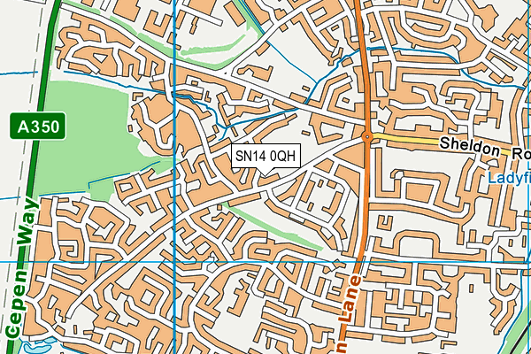 SN14 0QH map - OS VectorMap District (Ordnance Survey) SN14 0QH map - OS VectorMap District (Ordnance Survey)
