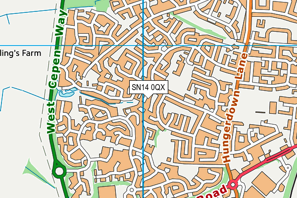 SN14 0QX map - OS VectorMap District (Ordnance Survey) SN14 0QX map - OS VectorMap District (Ordnance Survey)