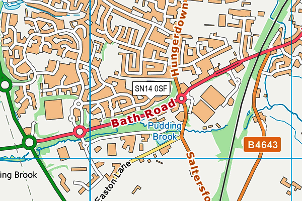 SN14 0SF map - OS VectorMap District (Ordnance Survey) SN14 0SF map - OS VectorMap District (Ordnance Survey)
