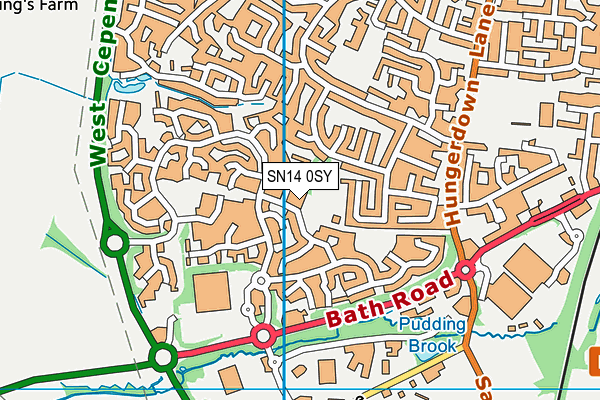 SN14 0SY map - OS VectorMap District (Ordnance Survey) SN14 0SY map - OS VectorMap District (Ordnance Survey)