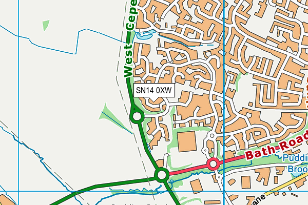 SN14 0XW map - OS VectorMap District (Ordnance Survey) SN14 0XW map - OS VectorMap District (Ordnance Survey)