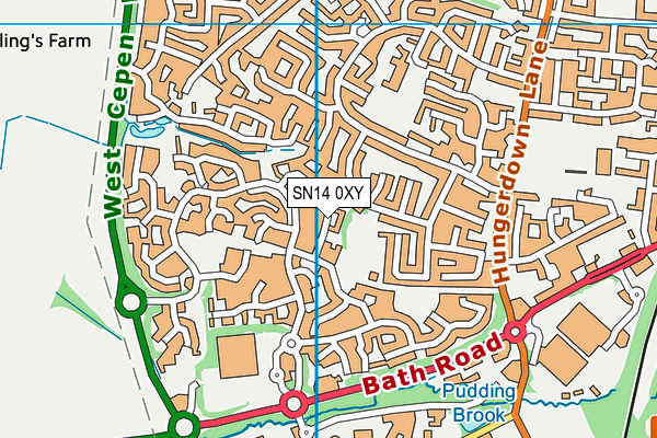SN14 0XY map - OS VectorMap District (Ordnance Survey) SN14 0XY map - OS VectorMap District (Ordnance Survey)