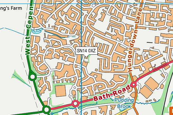 SN14 0XZ map - OS VectorMap District (Ordnance Survey) SN14 0XZ map - OS VectorMap District (Ordnance Survey)