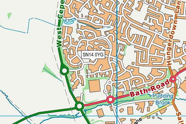 SN14 0YG map - OS VectorMap District (Ordnance Survey) SN14 0YG map - OS VectorMap District (Ordnance Survey)