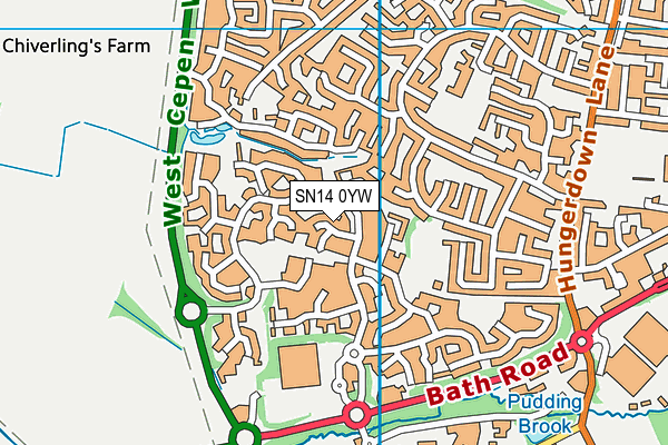 SN14 0YW map - OS VectorMap District (Ordnance Survey) SN14 0YW map - OS VectorMap District (Ordnance Survey)