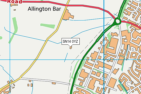 SN14 0YZ map - OS VectorMap District (Ordnance Survey) SN14 0YZ map - OS VectorMap District (Ordnance Survey)