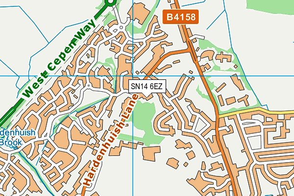 SN14 6EZ map - OS VectorMap District (Ordnance Survey) SN14 6EZ map - OS VectorMap District (Ordnance Survey)