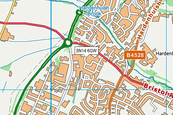 SN14 6GW map - OS VectorMap District (Ordnance Survey) SN14 6GW map - OS VectorMap District (Ordnance Survey)