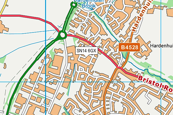 SN14 6GX map - OS VectorMap District (Ordnance Survey) SN14 6GX map - OS VectorMap District (Ordnance Survey)