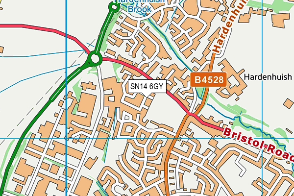 SN14 6GY map - OS VectorMap District (Ordnance Survey) SN14 6GY map - OS VectorMap District (Ordnance Survey)