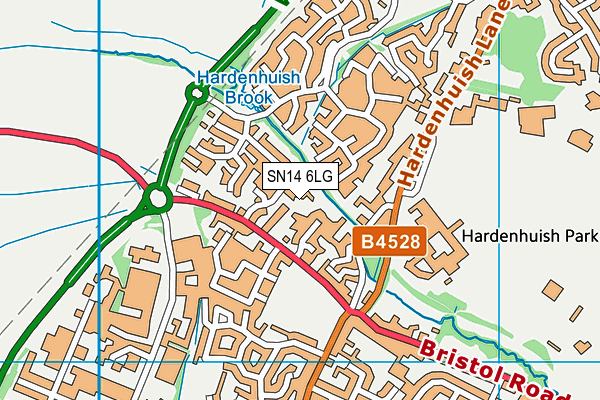 SN14 6LG map - OS VectorMap District (Ordnance Survey) SN14 6LG map - OS VectorMap District (Ordnance Survey)