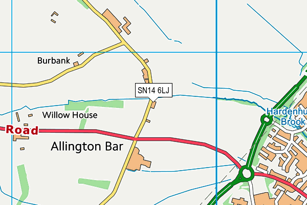 SN14 6LJ map - OS VectorMap District (Ordnance Survey) SN14 6LJ map - OS VectorMap District (Ordnance Survey)